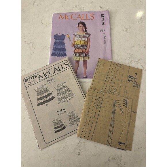 McCall's M7179 Sewing Pattern Size 2 3 4 5 Lauralee Dress Tiers Ruffles Layers - Picture 4 of 4